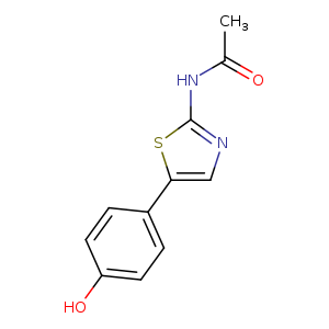 CC(=O)Nc1ncc(s1)c1ccc(cc1)O