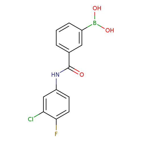 OB(c1cccc(c1)C(=O)Nc1ccc(c(c1)Cl)F)O