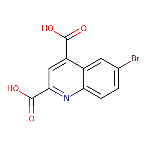 Brc1ccc2c(c1)c(cc(n2)C(=O)O)C(=O)O