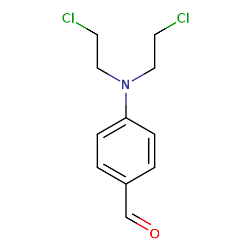 ClCCN(c1ccc(cc1)C=O)CCCl