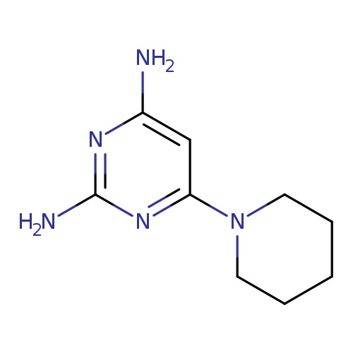 Nc1nc(N)nc(c1)N1CCCCC1