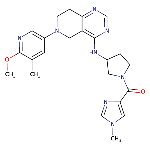 COc1ncc(cc1C)N1CCc2c(C1)c(ncn2)NC1CCN(C1)C(=O)c1ncn(c1)C