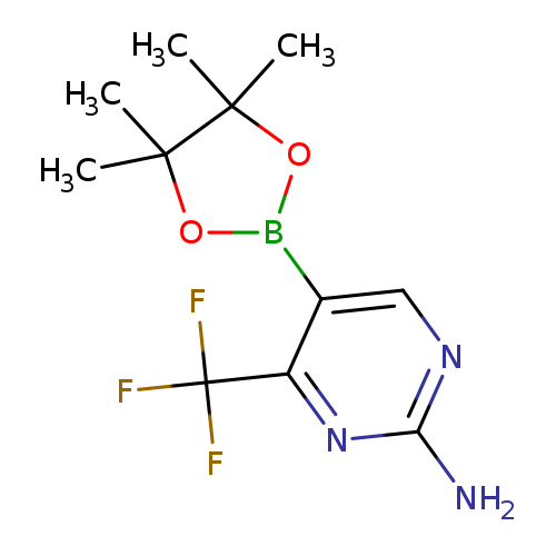 Nc1ncc(c(n1)C(F)(F)F)B1OC(C(O1)(C)C)(C)C