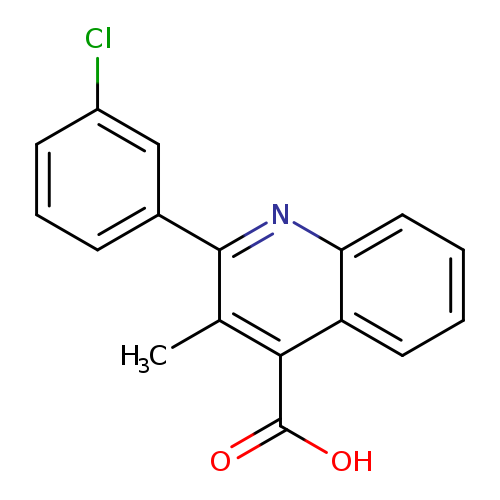 Clc1cccc(c1)c1nc2ccccc2c(c1C)C(=O)O
