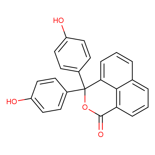 Oc1ccc(cc1)C1(OC(=O)c2c3c1cccc3ccc2)c1ccc(cc1)O