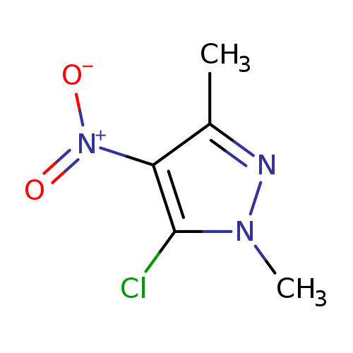 [O-][N+](=O)c1c(C)nn(c1Cl)C