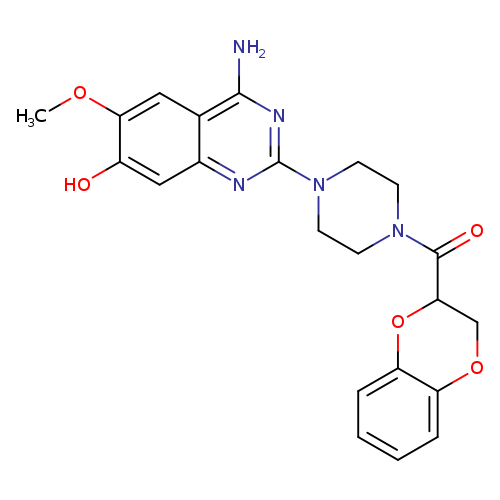COc1cc2c(N)nc(nc2cc1O)N1CCN(CC1)C(=O)C1COc2c(O1)cccc2
