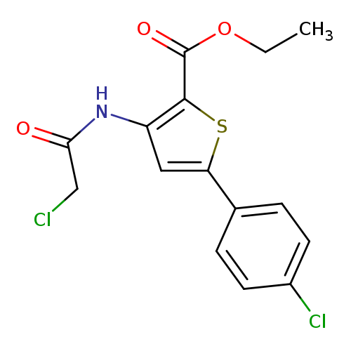 CCOC(=O)c1sc(cc1NC(=O)CCl)c1ccc(cc1)Cl