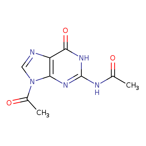 CC(=O)Nc1[nH]c(=O)c2c(n1)n(cn2)C(=O)C