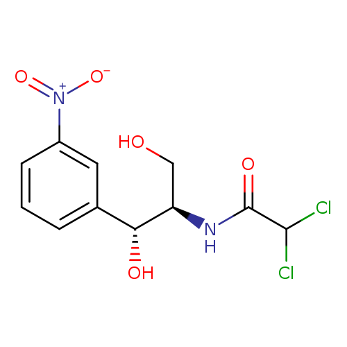 OC[C@H]([C@@H](c1cccc(c1)[N+](=O)[O-])O)NC(=O)C(Cl)Cl