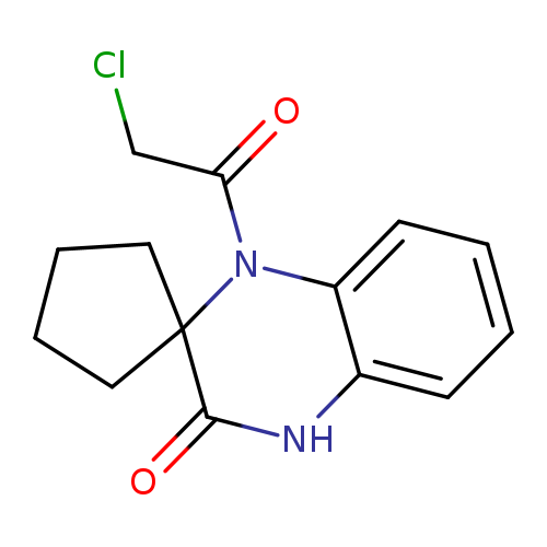 ClCC(=O)N1c2ccccc2NC(=O)C21CCCC2