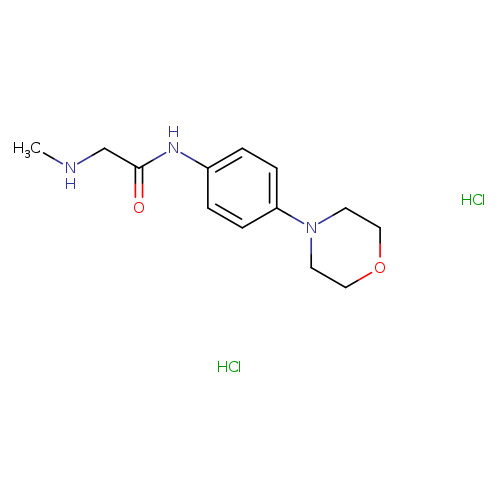 CNCC(=O)Nc1ccc(cc1)N1CCOCC1.Cl.Cl