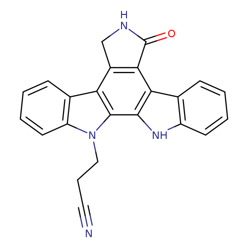 N#CCCn1c2ccccc2c2c1c1[nH]c3c(c1c1c2CNC1=O)cccc3