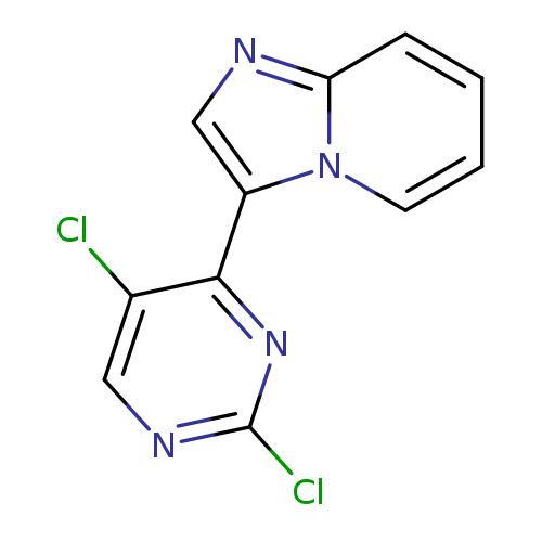 Clc1ncc(c(n1)c1cnc2n1cccc2)Cl