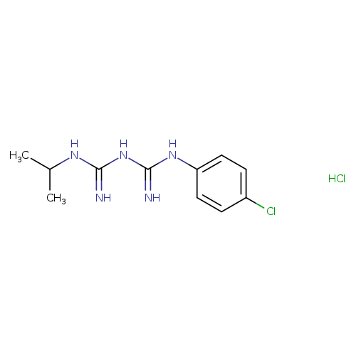 CC(NC(=N)NC(=N)Nc1ccc(cc1)Cl)C.Cl