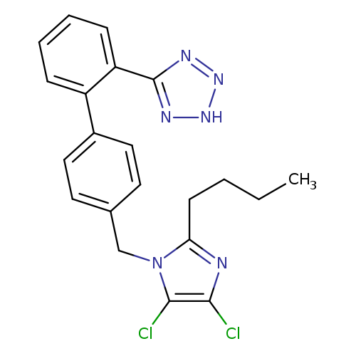 CCCCc1nc(c(n1Cc1ccc(cc1)c1ccccc1c1n[nH]nn1)Cl)Cl