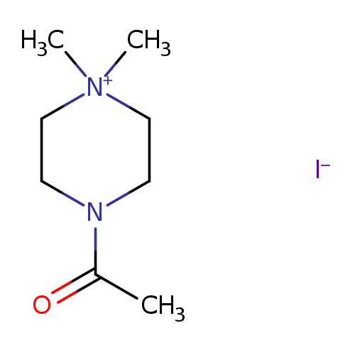 CC(=O)N1CC[N+](CC1)(C)C.[I-]