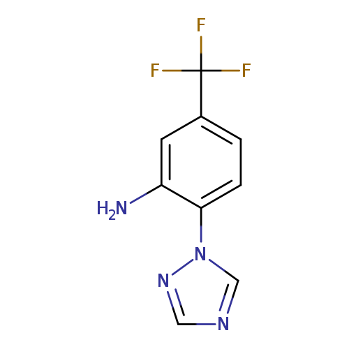 Nc1cc(ccc1n1cncn1)C(F)(F)F