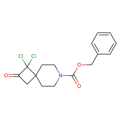 O=C(N1CCC2(CC1)CC(=O)C2(Cl)Cl)OCc1ccccc1