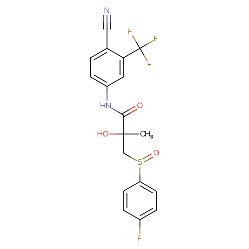 N#Cc1ccc(cc1C(F)(F)F)NC(=O)C(CS(=O)c1ccc(cc1)F)(O)C