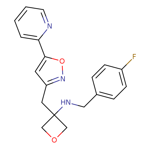 Fc1ccc(cc1)CNC1(COC1)Cc1noc(c1)c1ccccn1