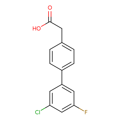 OC(=O)Cc1ccc(cc1)c1cc(F)cc(c1)Cl