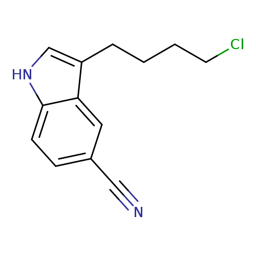 ClCCCCc1c[nH]c2c1cc(cc2)C#N