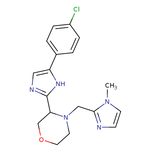 Clc1ccc(cc1)c1cnc([nH]1)C1COCCN1Cc1nccn1C