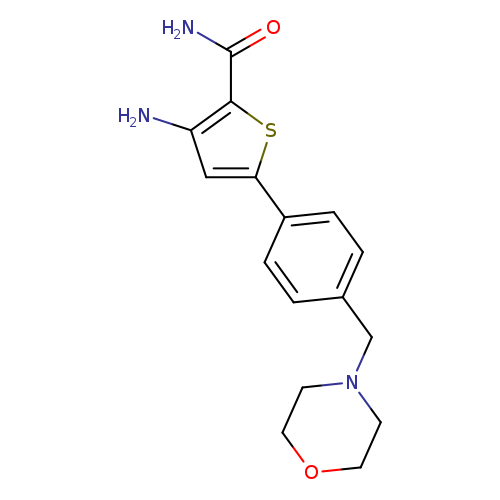 NC(=O)c1sc(cc1N)c1ccc(cc1)CN1CCOCC1
