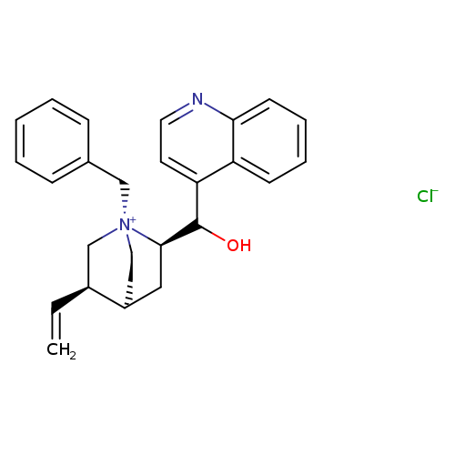 C=C[C@H]1C[N@@+]2(CC[C@H]1C[C@@H]2C(c1ccnc2c1cccc2)O)Cc1ccccc1.[Cl-]