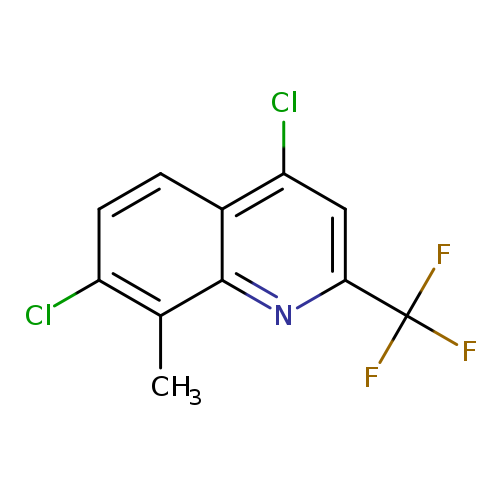 Clc1ccc2c(c1C)nc(cc2Cl)C(F)(F)F