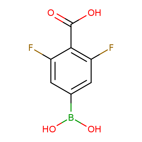 OB(c1cc(F)c(c(c1)F)C(=O)O)O