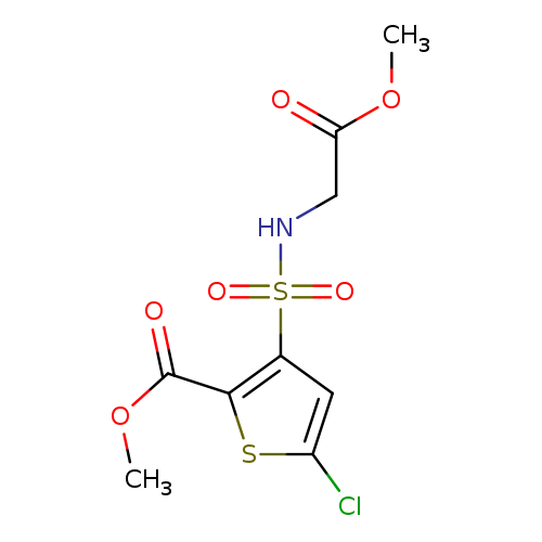 COC(=O)CNS(=O)(=O)c1cc(sc1C(=O)OC)Cl