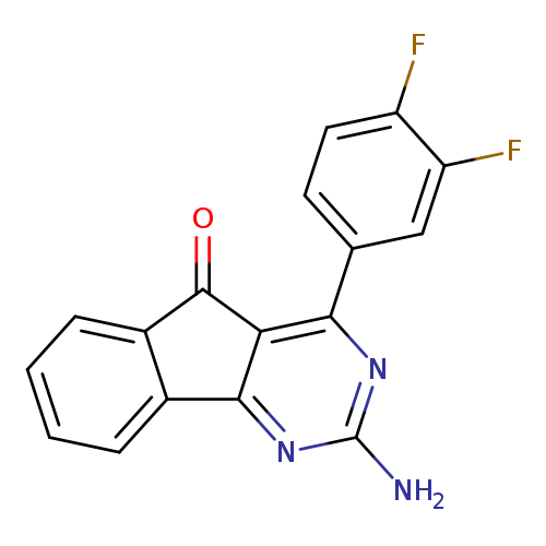 Nc1nc(c2ccc(c(c2)F)F)c2c(n1)c1ccccc1C2=O