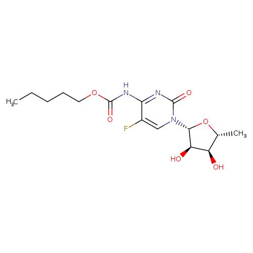CCCCCOC(=O)Nc1nc(=O)n(cc1F)[C@@H]1O[C@@H]([C@H]([C@H]1O)O)C
