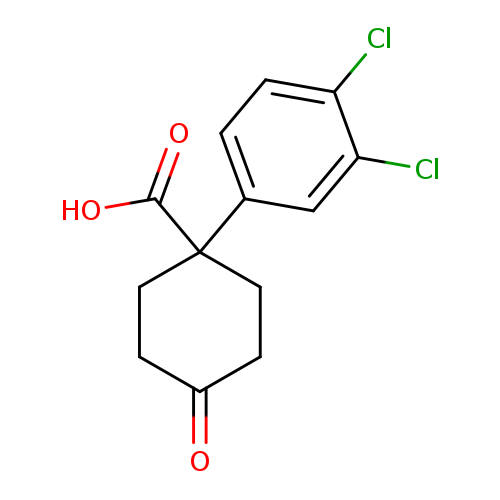 O=C1CCC(CC1)(C(=O)O)c1ccc(c(c1)Cl)Cl