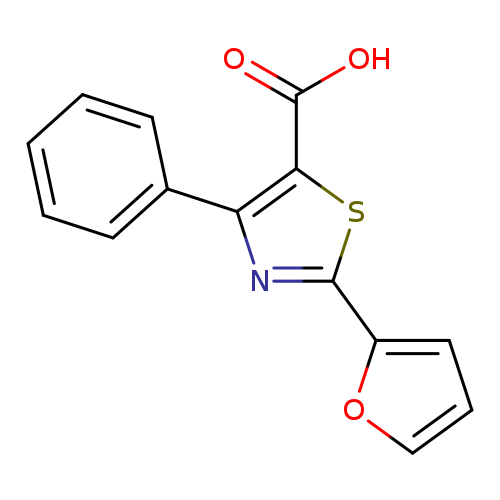 OC(=O)c1sc(nc1c1ccccc1)c1ccco1