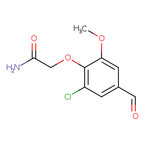 O=Cc1cc(Cl)c(c(c1)OC)OCC(=O)N