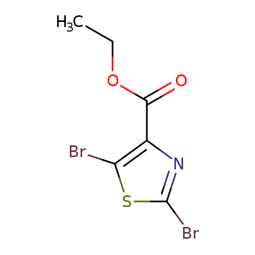 CCOC(=O)c1nc(sc1Br)Br