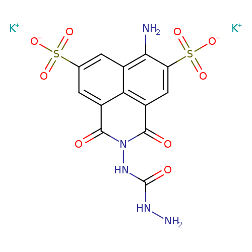 NNC(=O)Nn1c(=O)c2cc(cc3c2c(c1=O)cc(c3N)S(=O)(=O)[O-])S(=O)(=O)[O-].[K+].[K+]