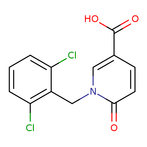 Clc1cccc(c1Cn1cc(ccc1=O)C(=O)O)Cl