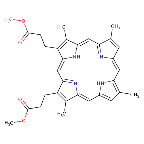 COC(=O)CCC1=C(C)/C/2=C/c3cc(c([nH]3)/C=C/3N=C(/C=c/4[nH]/c(=CC1=N2)/c(CCC(=O)OC)c4C)C(=C3)C)C