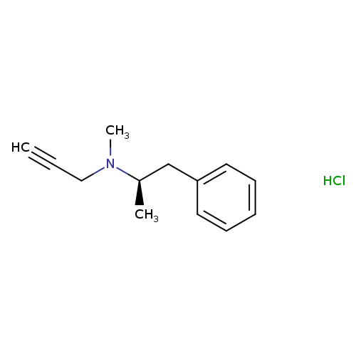 C[C@@H](N(CC#C)C)Cc1ccccc1.Cl