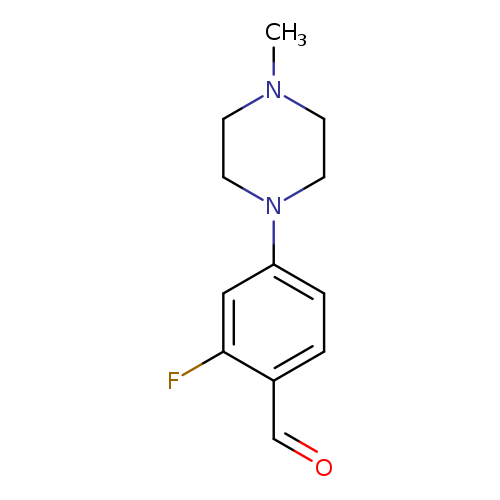 O=Cc1ccc(cc1F)N1CCN(CC1)C