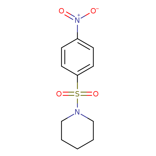 O=S(=O)(c1ccc(cc1)[N+](=O)[O-])N1CCCCC1