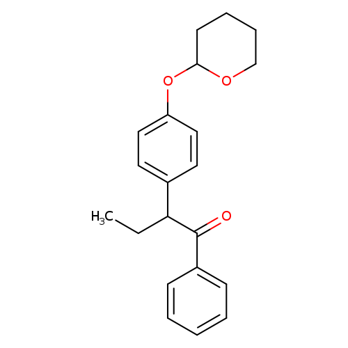 CCC(C(=O)c1ccccc1)c1ccc(cc1)OC1CCCCO1