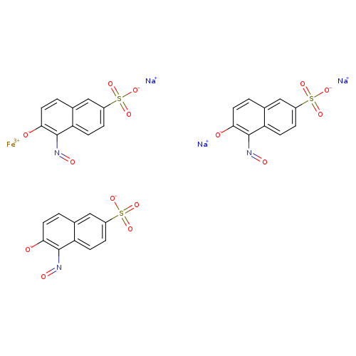 O=Nc1c([O-])ccc2c1ccc(c2)S(=O)(=O)[O-].O=Nc1c([O-])ccc2c1ccc(c2)S(=O)(=O)[O-].O=Nc1c([O-])ccc2c1ccc(c2)S(=O)(=O)[O-].[Na+].[Na+].[Na+].[Fe+3]