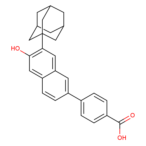 Oc1cc2ccc(cc2cc1C12CC3CC(C2)CC(C1)C3)c1ccc(cc1)C(=O)O