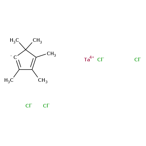 CC1=[C]C(C(=C1C)C)(C)C.[Cl-].[Cl-].[Cl-].[Cl-].[Ta+4]