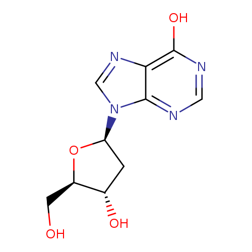 OC[C@H]1O[C@H](C[C@@H]1O)n1cnc2c1ncnc2O